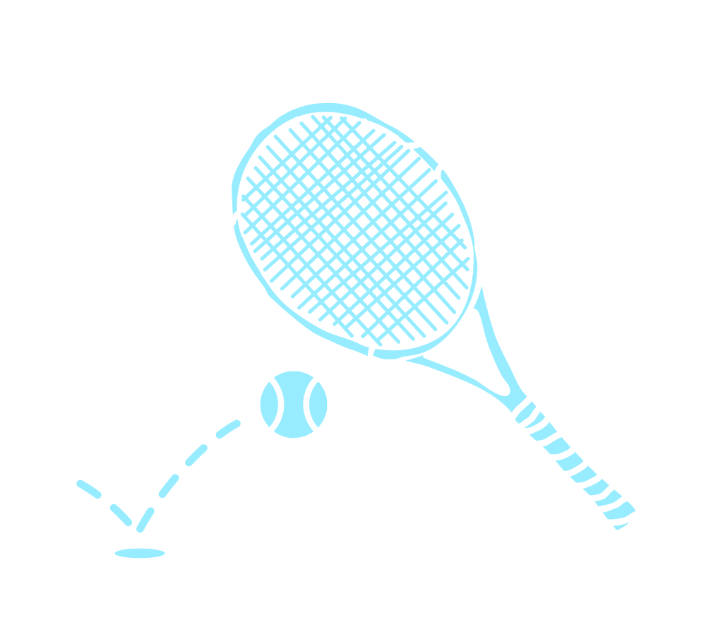 tennis racket and bouncing ball